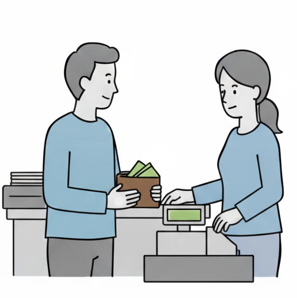 立替決済のイラスト